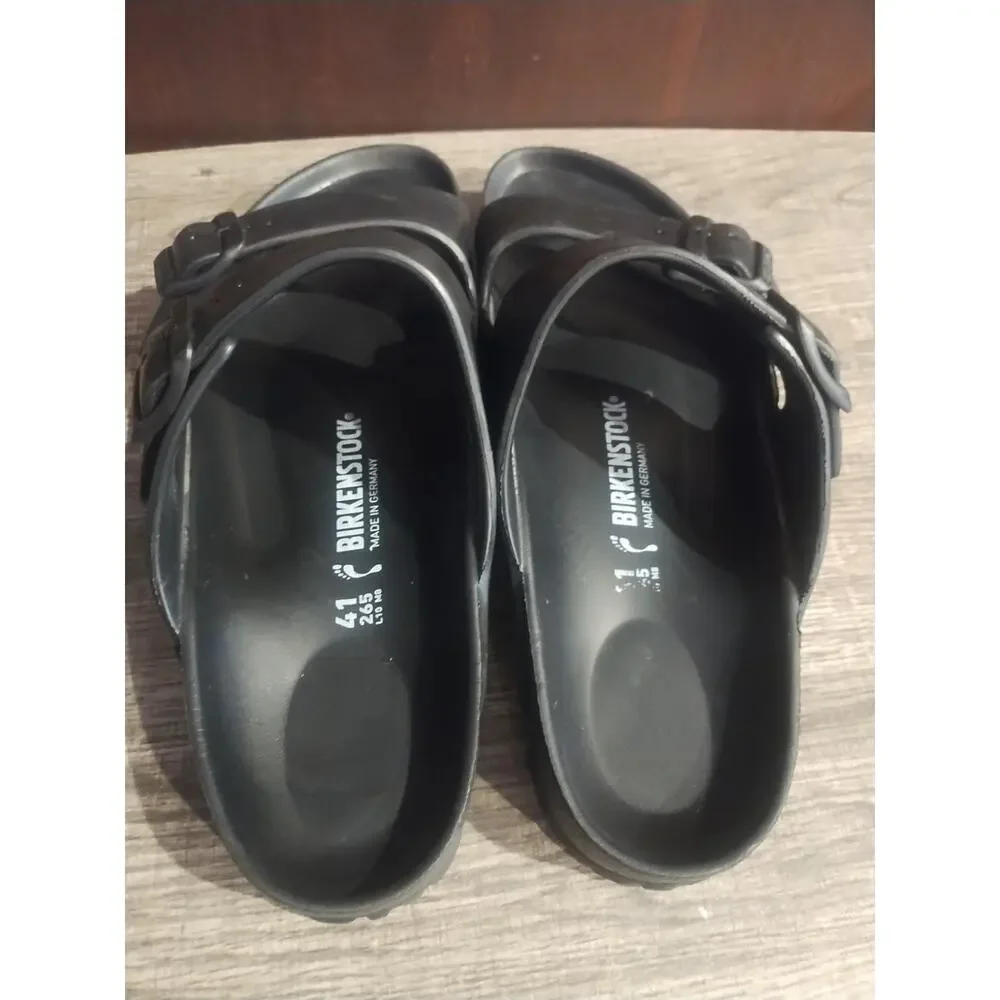 Birkenstock Arizona Water vinyl lightweight Sandals Size 41 W10 M8 Black unisex